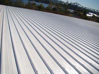 Commercial metal roof restoration in Houston Texas