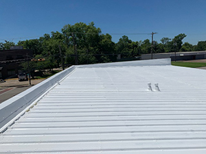 White coating on a commercial roof