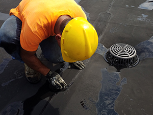 Checking roof surface 