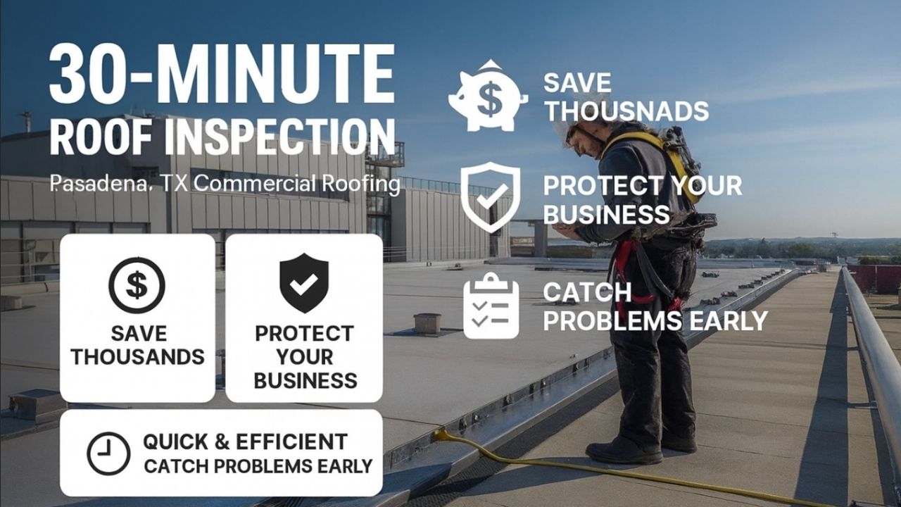 How Does a 30-Minute Roof Inspection in Pasadena TX Save You Thousands? 1 Commercial Roof Repairs 1