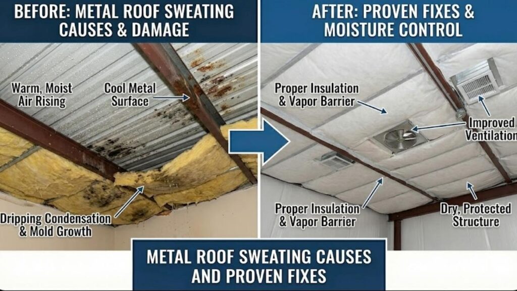 Metal Roof Sweating Causes and Proven Fixes