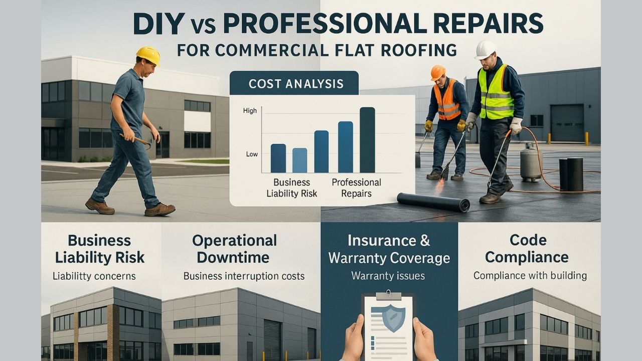 DIY Repairs vs. Professional for Flat Roof Repair in Houston 2 DIY vs Professional Commercial Roof Repairs Commercial Roof Repair Solutions Houston TX