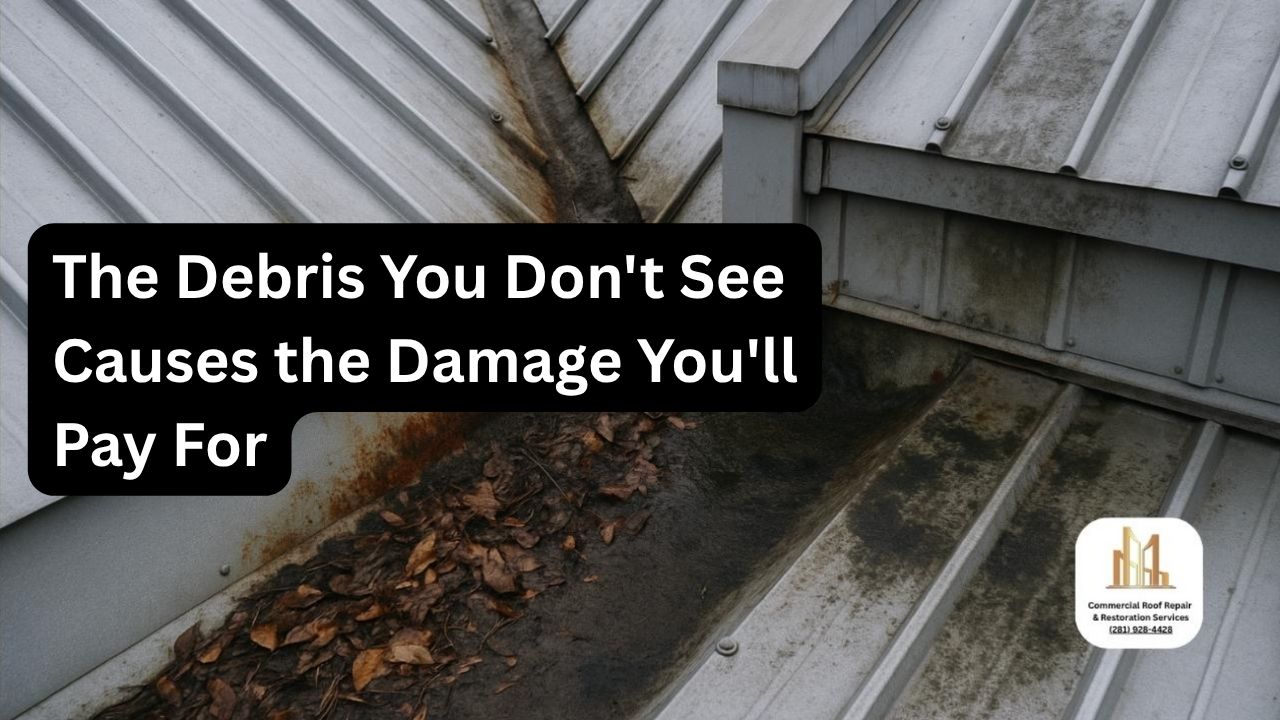 What Do Commercial Roof Inspection Experts Look For First? 2 The Debris You Dont See Causes the Damage Youll Pay For Commercial Roof Repair Soluttions Houtson TX